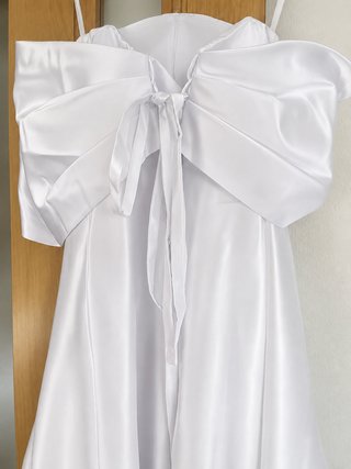Vestido fiesta blanco satinado T38