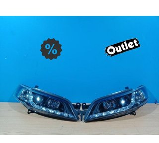 GF FAROS PARA OPEL VECTRA B 96-98 LUZ DIURNA LED FONDO NEGRO
