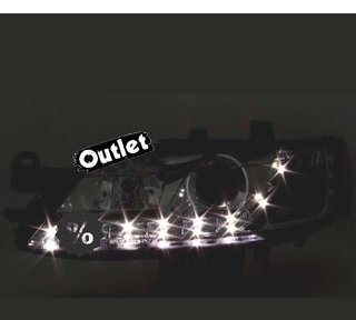 GF FAROS PARA OPEL VECTRA B 96-98 LUZ DIURNA LED FONDO NEGRO