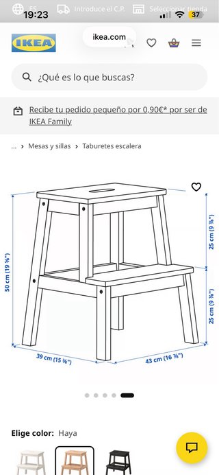 Taburete Ikea madera