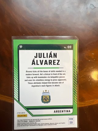 Tarjeta Fútbol Julián Álvarez Argentina