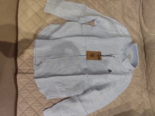 Camisa niño Scalpers 10 años rayas azul/blanco