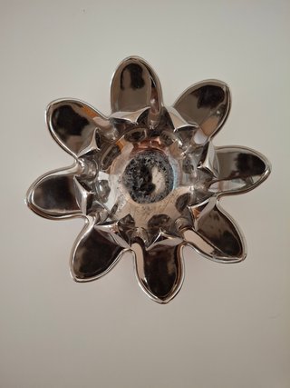 Portavelas Flor de Loto Plateado