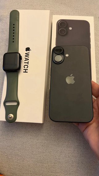 Apple Watch Verde Caja y Telefono Iphone 16