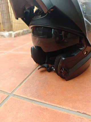 Casco de moto negro talla XL