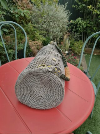 Bolso Crochet Gris Hecho a Mano