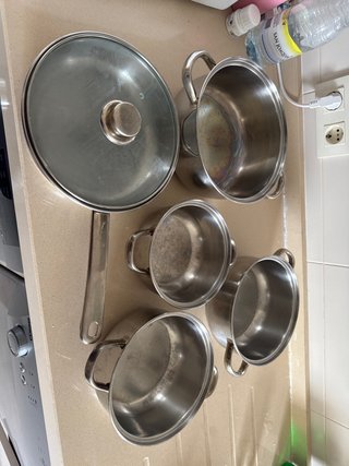 Batería Cocina Vitrocerámica 5 Piezas, 4 sin tapa
