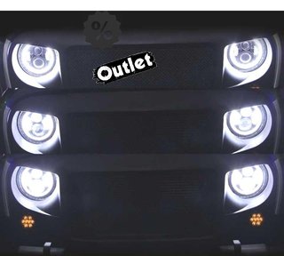 GF FAROS PARA JEEP WRANGLER 96-18 OJOS ANGEL LED NEGRO R0160