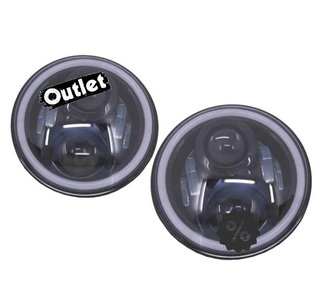 GF FAROS PARA JEEP WRANGLER 96-18 OJOS ANGEL LED NEGRO R0160