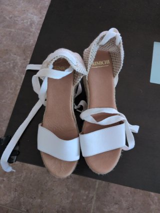 Sandalias PRIMICHI Yute Cuña Blanca