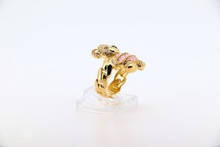 Anillo Oso con Circonitas Rosas y Blancas