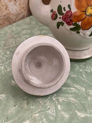 Teiera/caffettiera con fiori in ceramica