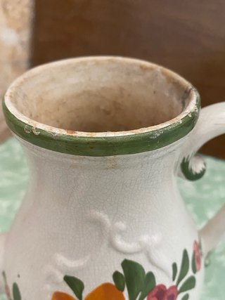 Teiera/caffettiera con fiori in ceramica
