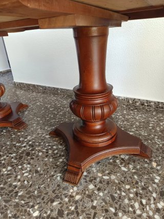 Mesa extensible comedor madera maciza Nogal crista