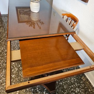 Mesa extensible comedor madera maciza Nogal crista