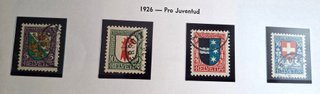 Sellos Suiza usados año 1926 Yvert 222-25