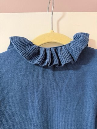 Cárdigan azul con cuello volante coconut