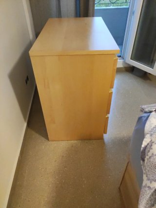 Cómoda madera 3 cajones 80 ancho*77,5 alto*48 fond