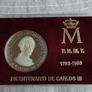 Moneda Plata Carlos III 1788 Bicentenario