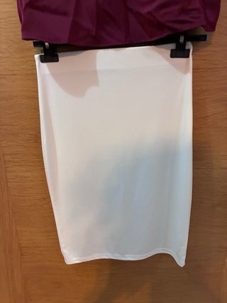 Conjunto Top encaje y falda blanca