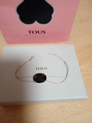 Pulsera Tous Plata con Piedra Oscura