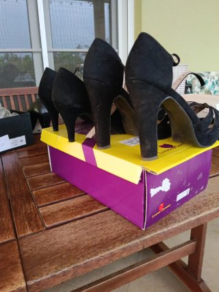 2 Pares Zapatos Verano/Invierno Negros