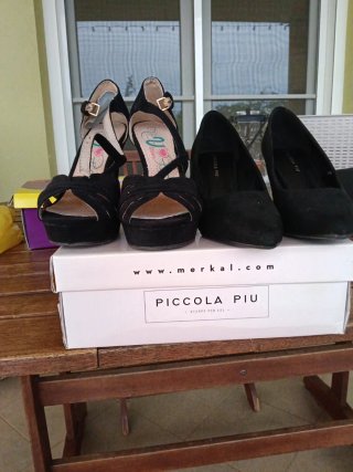 2 Pares Zapatos Verano/Invierno Negros