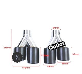 GF COLA IZQ ESCAPE UNIVERSAL 4 x 89MM ACERO INOX NEGRO AHUMA