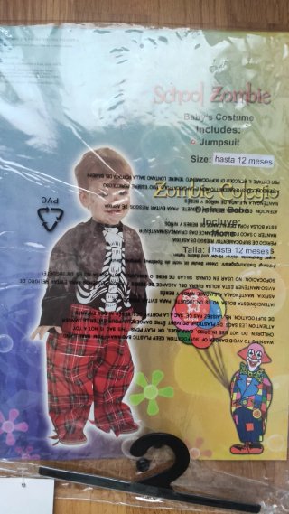 Disfraz esqueleto y tartán bebé T18