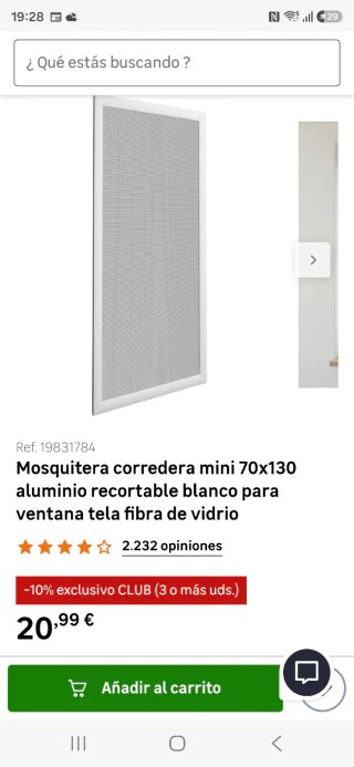 Mosquitera corredera Artens 70x130 cm.