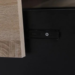 MESA CENTRO MADERA DESLIZANTE CON ALMACEN NEGRA