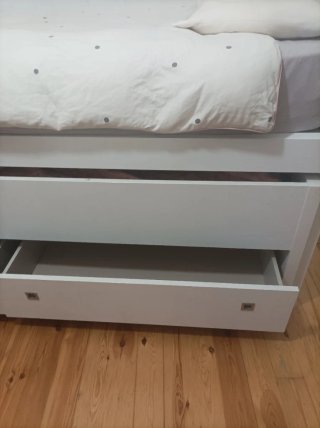 Cama nido blanca con cajones