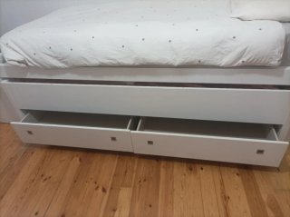 Cama nido blanca con cajones