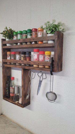 Especiero de Pared Madera Rústica Artesanal