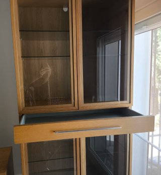 Vitrina Mueble Salón Madera y Cristal
