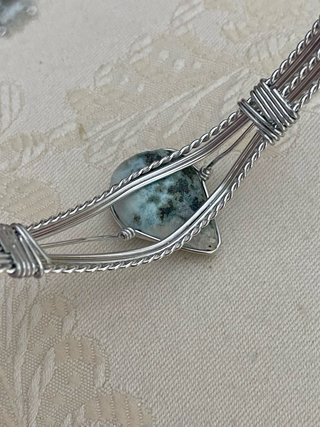 Pulsera Larimar Piedra Natural volcánica