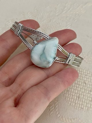 Pulsera Larimar Piedra Natural volcánica