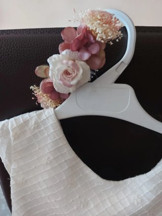 Vestido Ceremonia Blanco marfil y Rosa pastel