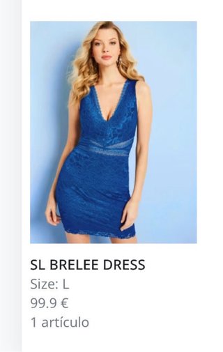 Vestido Guess Brelee Azul Talla L