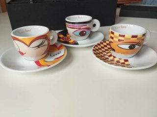 Juego 6 Tazas Café Porcelana Free Time