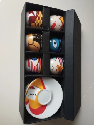 Juego 6 Tazas Café Porcelana Free Time