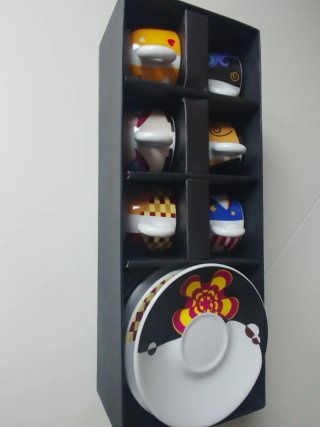 Juego 6 Tazas Café Porcelana Free Time