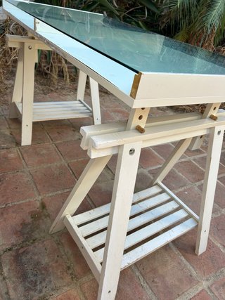 Escritorio cristal y madera