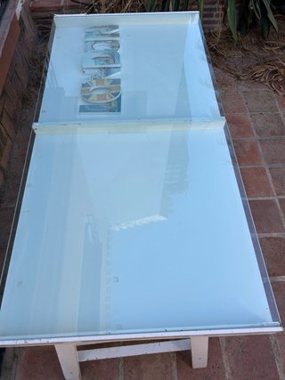 Escritorio cristal y madera