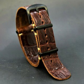 Correa NATO Cuero Militar 18-24mm Marrón croco