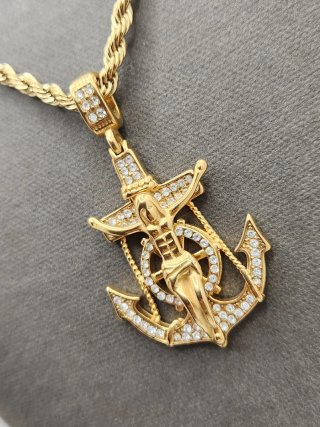 Colgante Cristo Marinero Chapado Oro