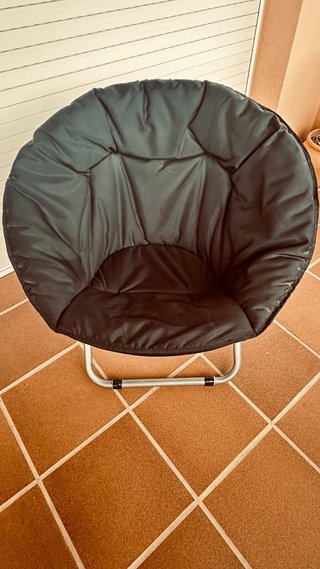 Silla Plegable Negra y Plateada