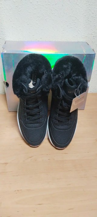 Zapatillas Skechers Street Mujer Negras