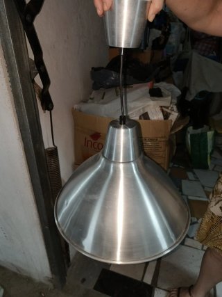 Lámpara colgante campana plateada