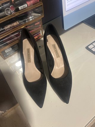 Zapatos Zara Basic Negros Tacon Mujer